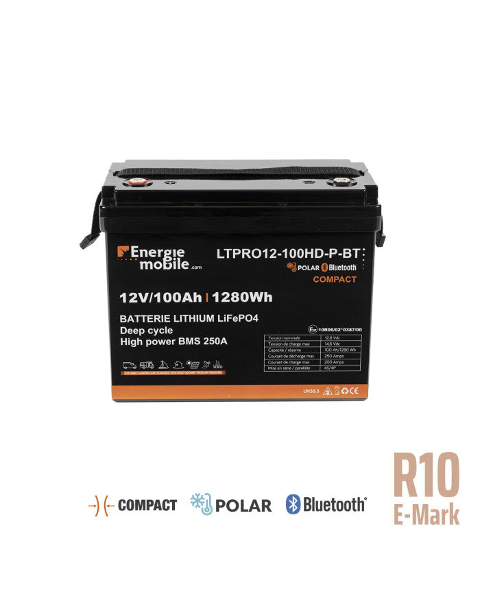 Batterie Lithium Énergie Mobile LTPRO HD P BT – 12,8 V (60 Ah à 400 Ah)