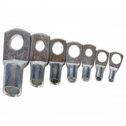 Cosse ronde pour câble souple – Isolée ou non isolée – Ø de trou et section au choix