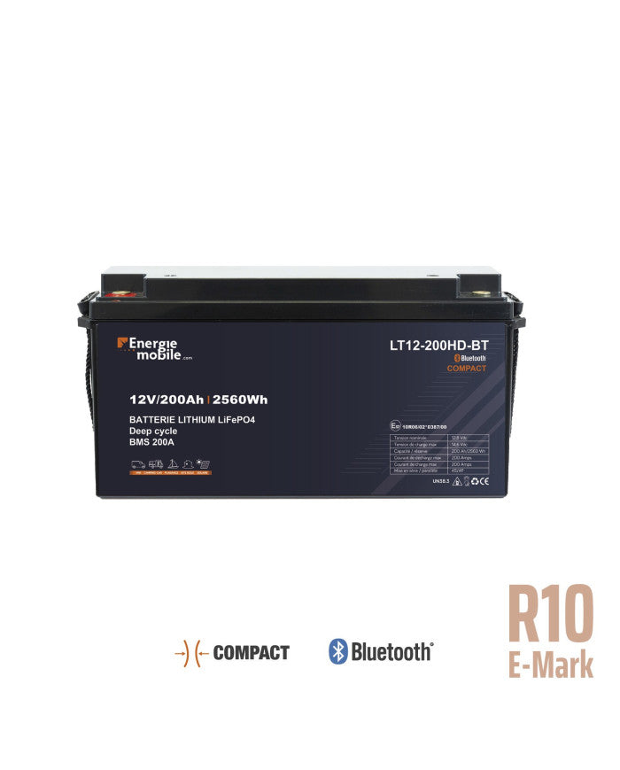 Batterie Lithium Énergie Mobile LT HD BT – Compacte (12,8 V / 100 – 200 Ah)