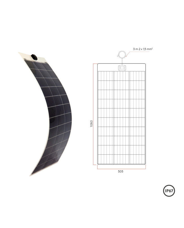 Panneau solaire souple Énergie Mobile A FLEX – 12 V (105 à 190 W)