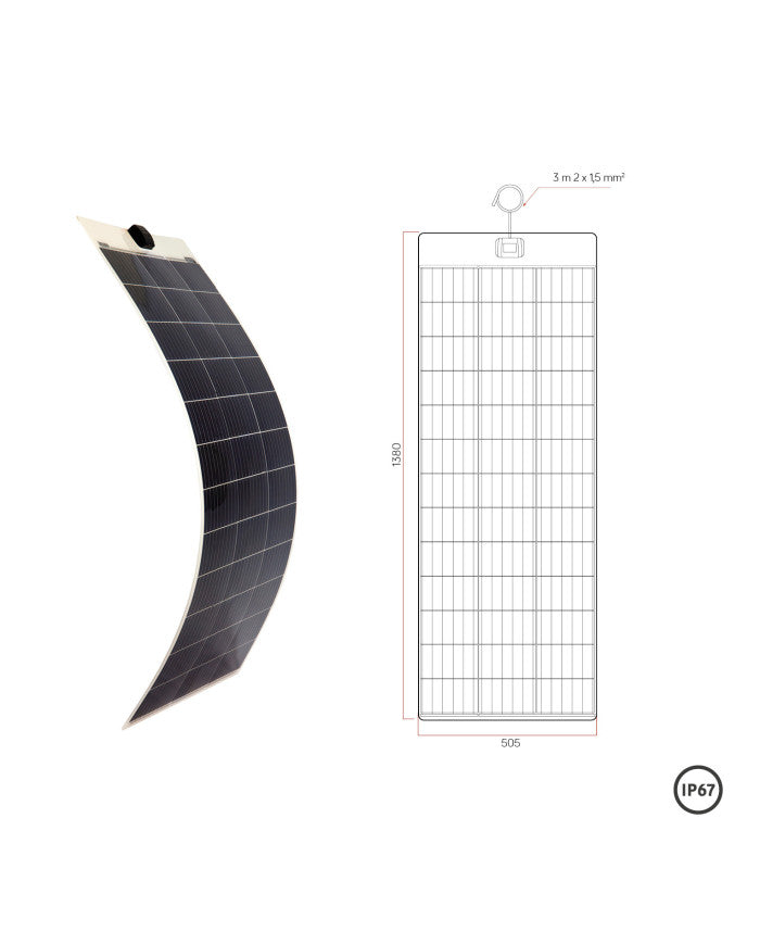 Panneau solaire souple Énergie Mobile A FLEX – 12 V (105 à 190 W)