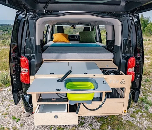 Hive Box Bumble Bee – Grande camping-box pour ludospaces, fourgons et vans – FLV Van